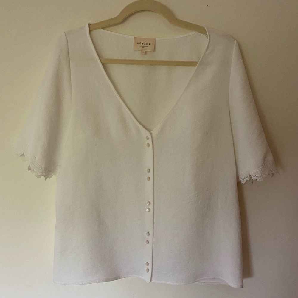 Sezane Aretha Blouse - White
